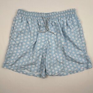 Vilebrequin Moorea Mens Swim Trunks Light Blue Starfish Print Size XXXL 3XL